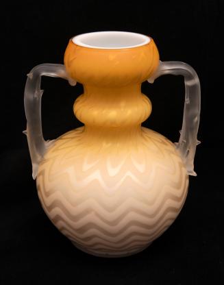 [Vase with herringbone pattern and thorn handles]