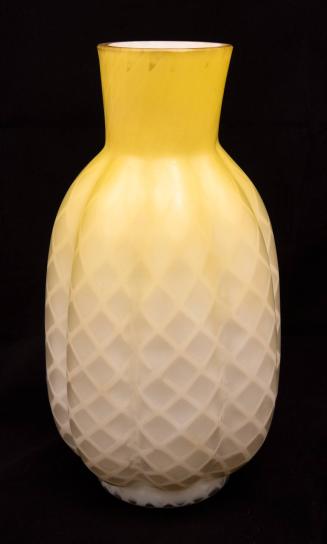 [Yellow vase with diamond pattern]