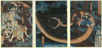 Samurai Fighting a Serpent
