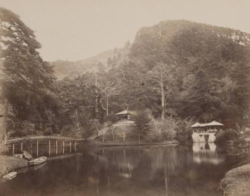 Two Bridges, one covered, to a teahouse