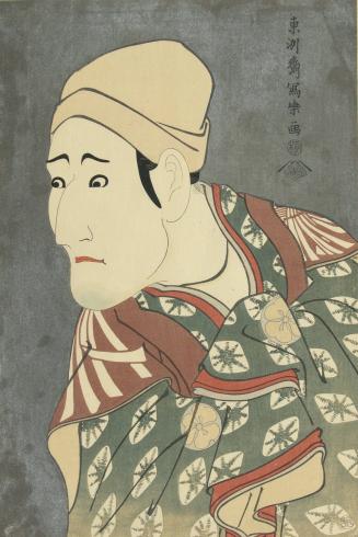 Kabuki Actor on silver background