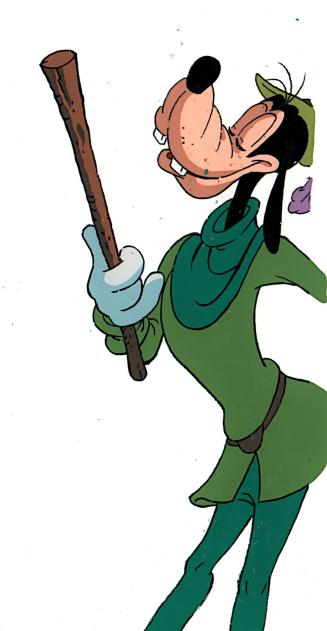 L5. Goofy marches holding a stick in green garb (25)