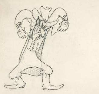 L120. Uncle Tom's Cabana, drawings of unknown character dressed in western garb (2) MGM