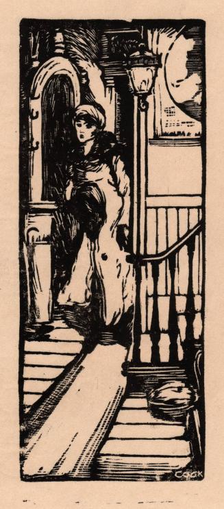 [Woman standing in foyer]