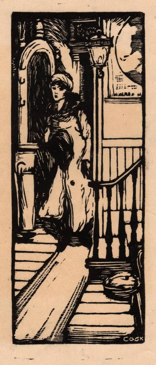 [Woman standing in foyer]