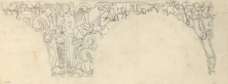 Mural Sketch, pioneers, merchants, soldiers