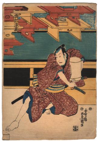 Kabuki actor with hand on his sword