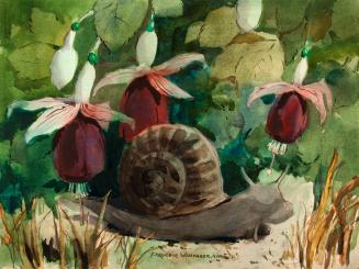 untitled snail in flower garden