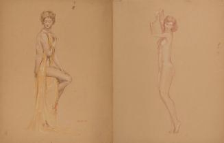 Study, seated nude with drape (recto); study (verso)
