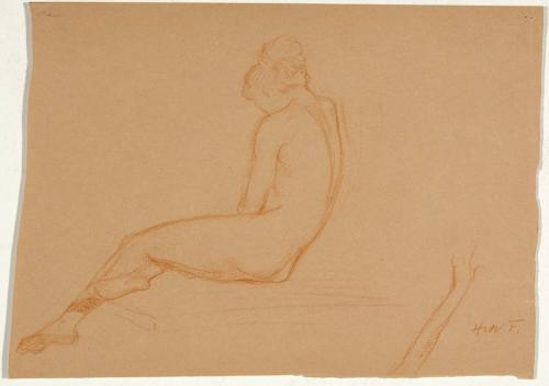 [Study, seated nude and a study of an arm]