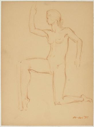 [Study, nude on one knee]