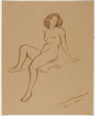 [Study, seated nude, leaning back (recto); study, standing nude (verso)]