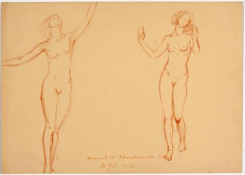[Two studies, standing nudes (NYC 1930)]