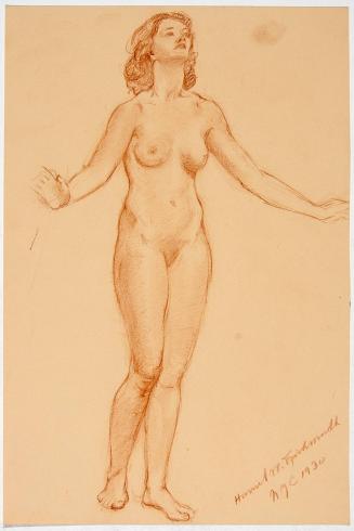 [Study, standing nude with arms out (NYC 1930)]
