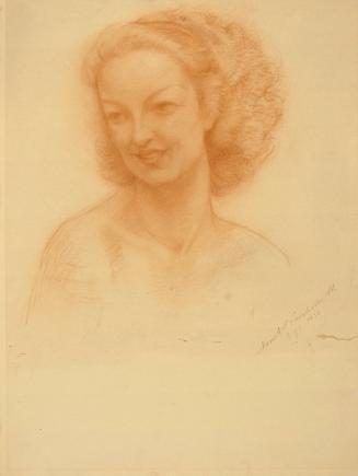 [Portrait of a woman, looking left]