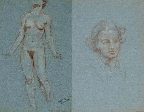 [Study, standing nude (blue)]