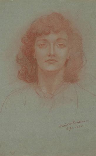 [Study, portrait of a woman (blue-gray paper)]