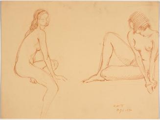 [Two studies of seated nudes]