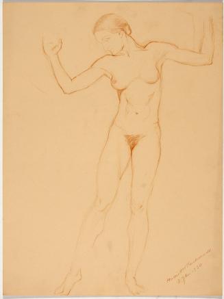 [Study, standing nude with arms raised (similar pose to one of the figures in “Morning, Noon, and Night”)]