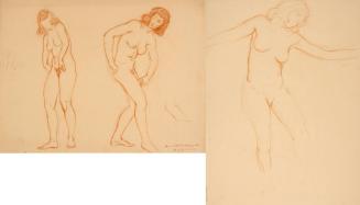 [Two studies, standing nude posing]