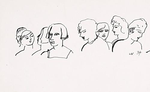 Heads of eight women