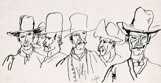 Six men with cowboy hats