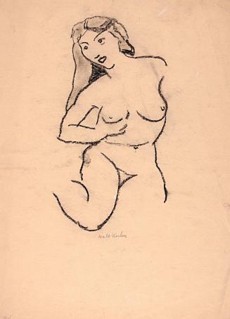 Woman holding breast