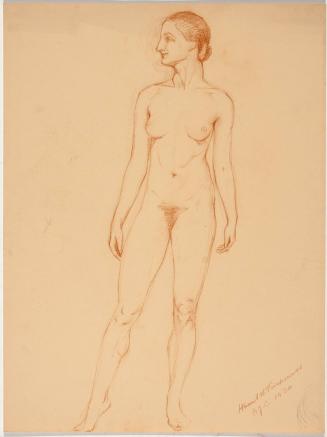 [Study, standing nude looking left]