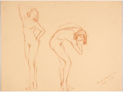 [Two studies nudes posing]