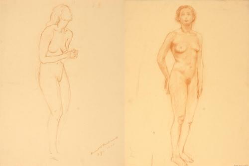[Study, standing nude posing]