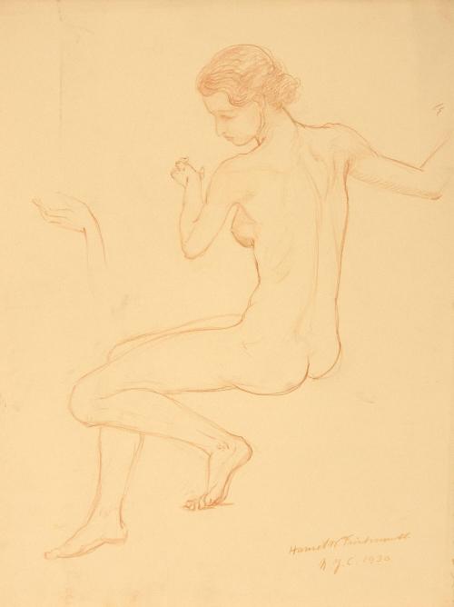 [Study, seated nude turning]