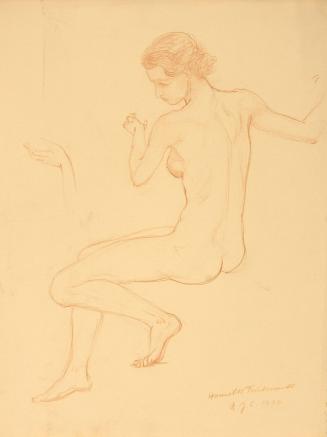 [Study, seated nude turning]