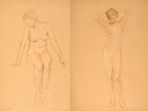 [Study, seated nude]