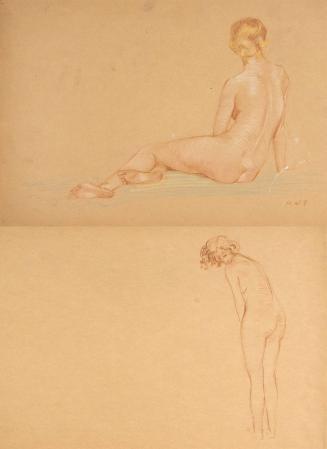 Study, seated nude back