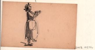 untitled, profile of standing woman with hands raised [Ellis 16(3)]