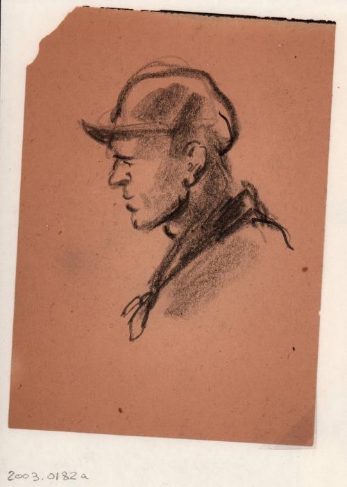 untitled, profile of man with hat [Ellis 40(7)]