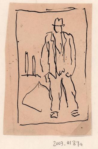untitled, man with a hat standing [Ellis 45(4)]