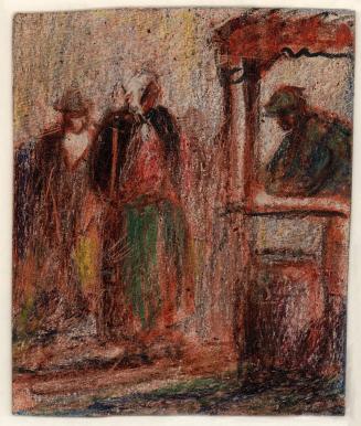 untitled, two figures approaching figure in window [Ellis 47(4)]