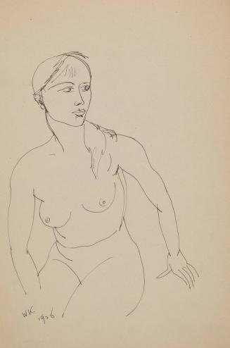 seated nude female with head tilted to the left] – Works – eMuseum