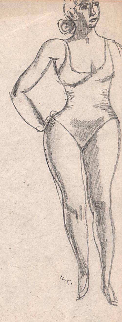[woman in a bathing suit or leotard]