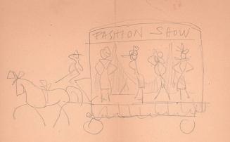 [Fashion show, horse drawn wagon]