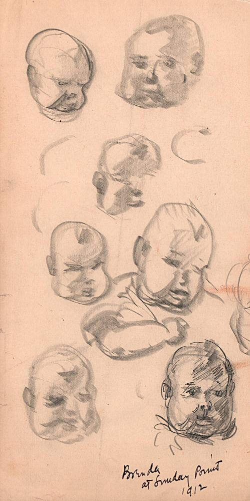 [studies of Brenda's head as a baby]