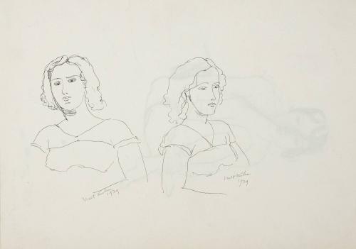 [two female head and torso studies]