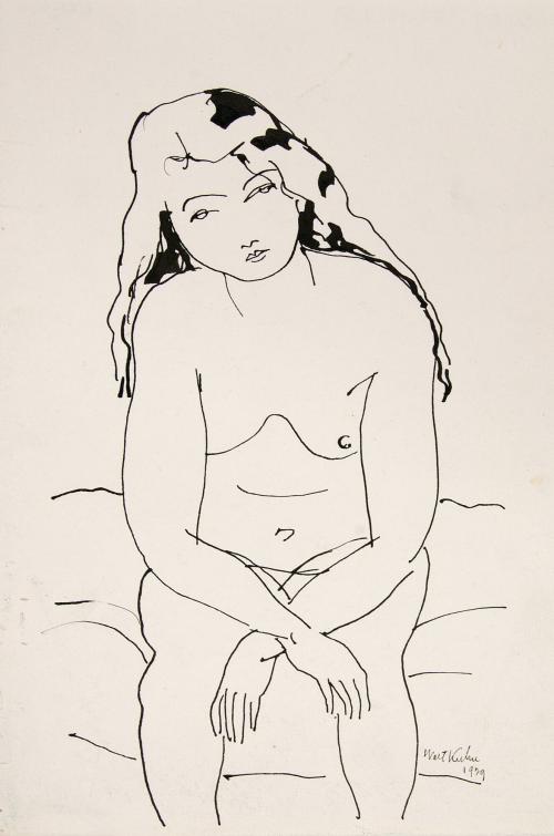 [Seated female nude]