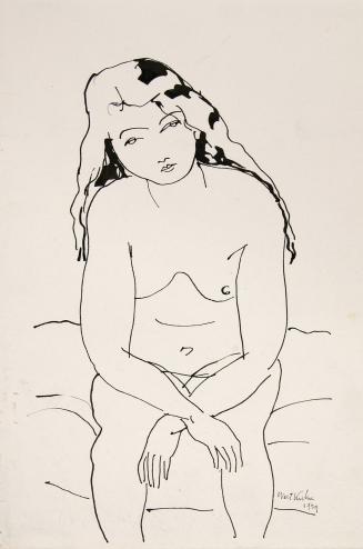 [Seated female nude]