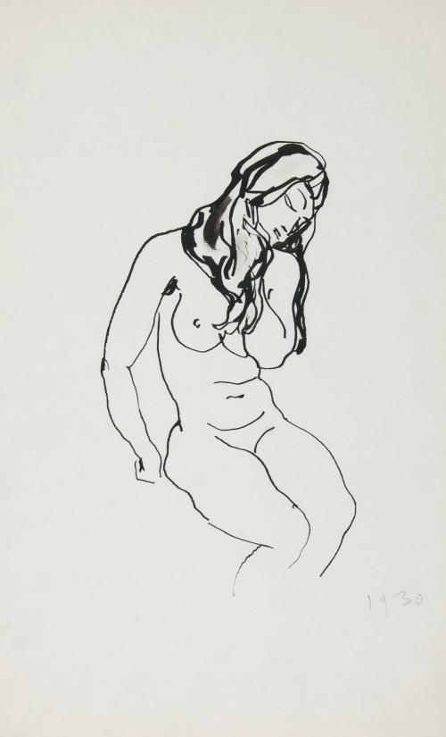 [Study of seated nude woman]