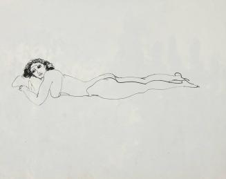 [Woman laying on stomach, head on pillow]