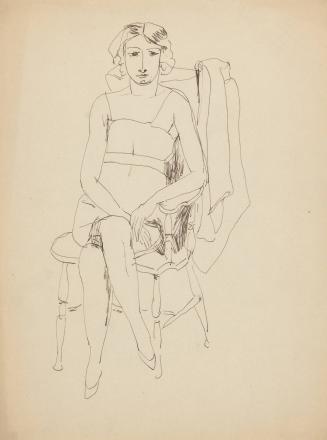 [woman seated in chair]