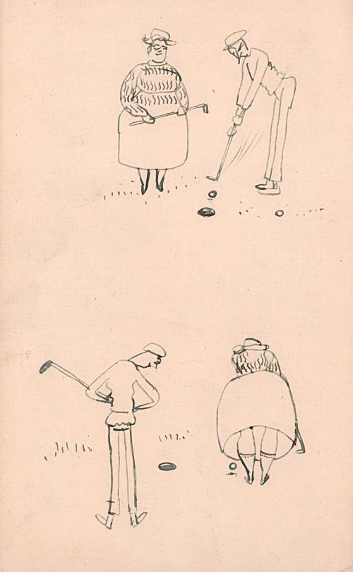 [study of golfers, various poses]