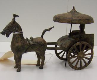 [Han Dynasty style horse with cart and driver]